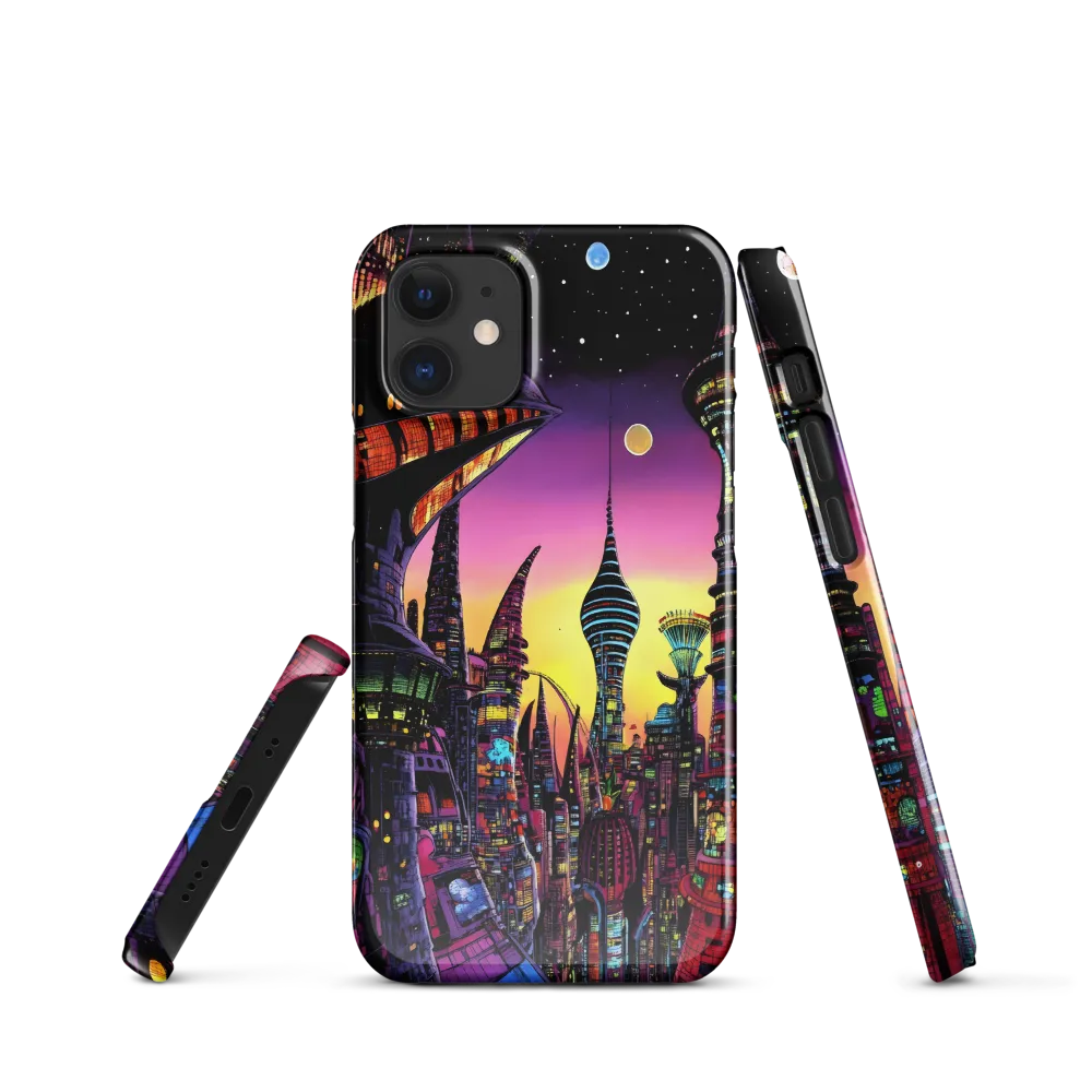 Futuristic Cityscape at Dusk | Phone Case |  12 Mini | Snap Case | Glossy