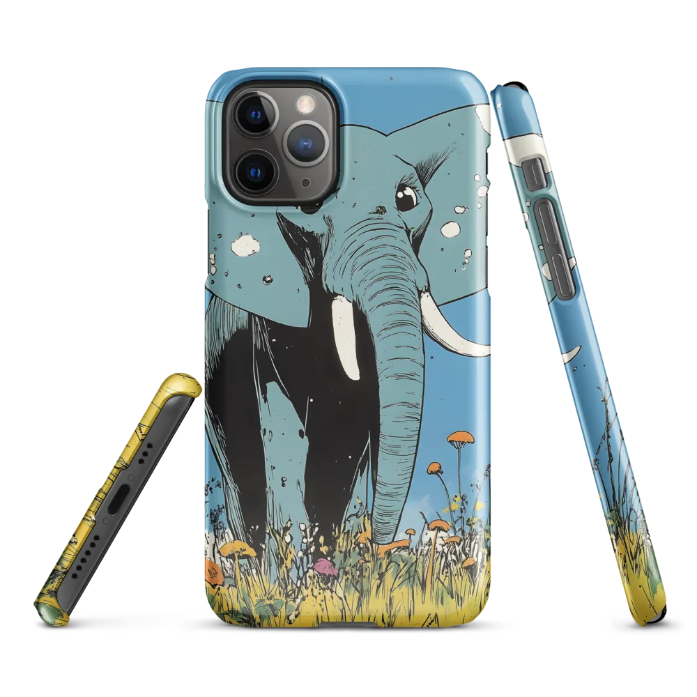 Whimsical Blue Elephant in Bloom