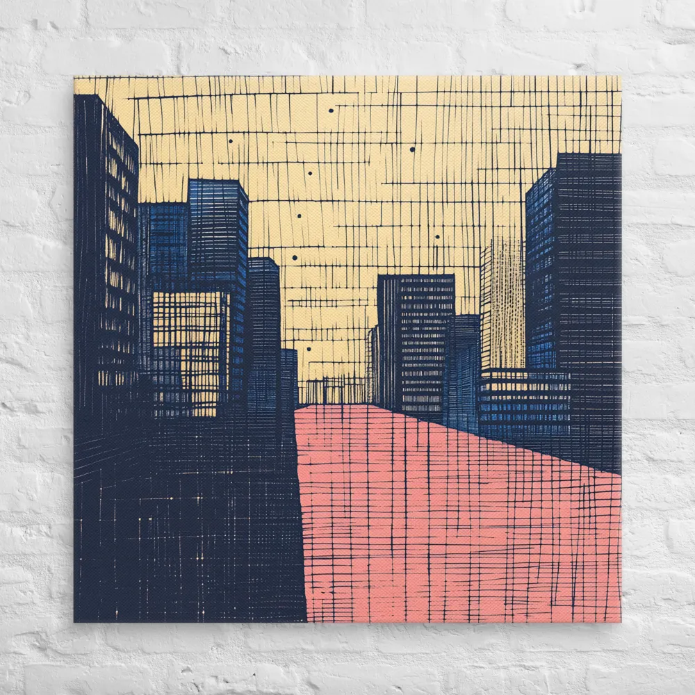 Urban Echoes: A Minimalist Cityscape | Canvas | 37″×37″