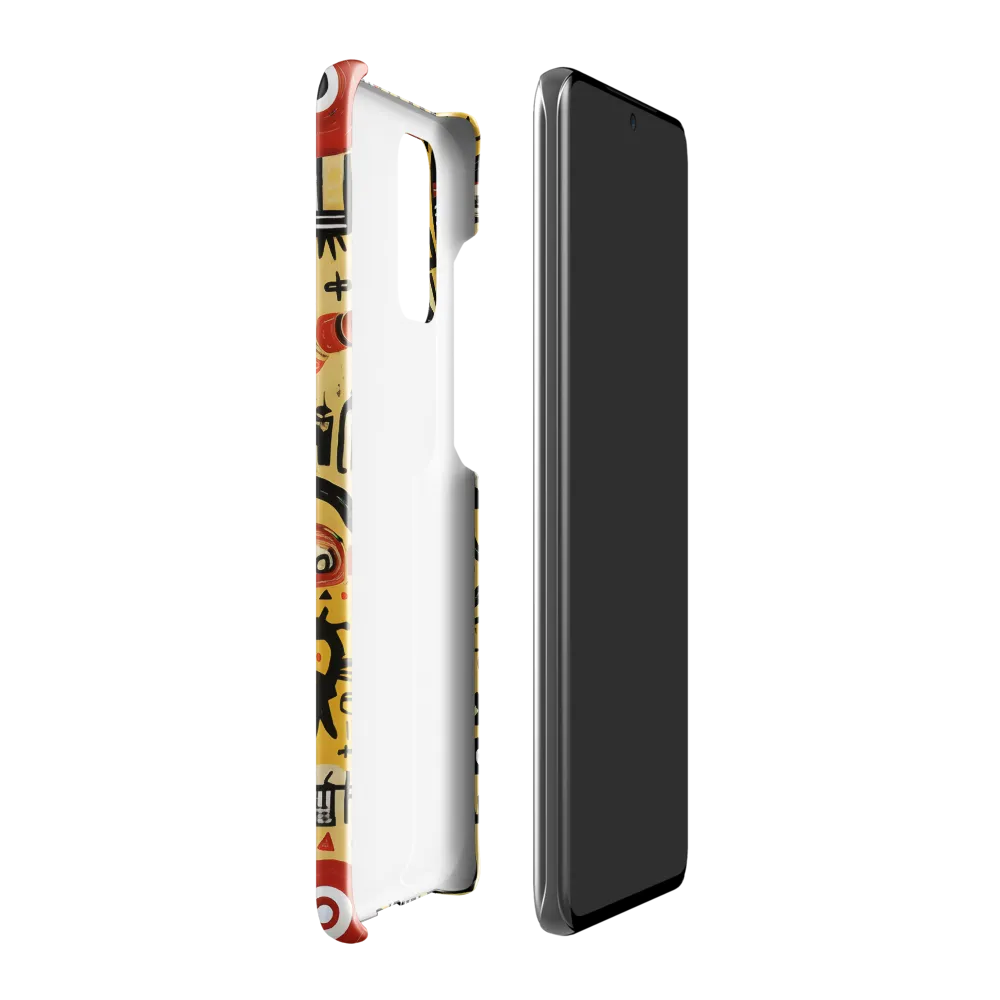 Abstract Encounters: A Dance of Faces and Symbols | Phone Case |  S20 Plus | Snap Case | Glossy