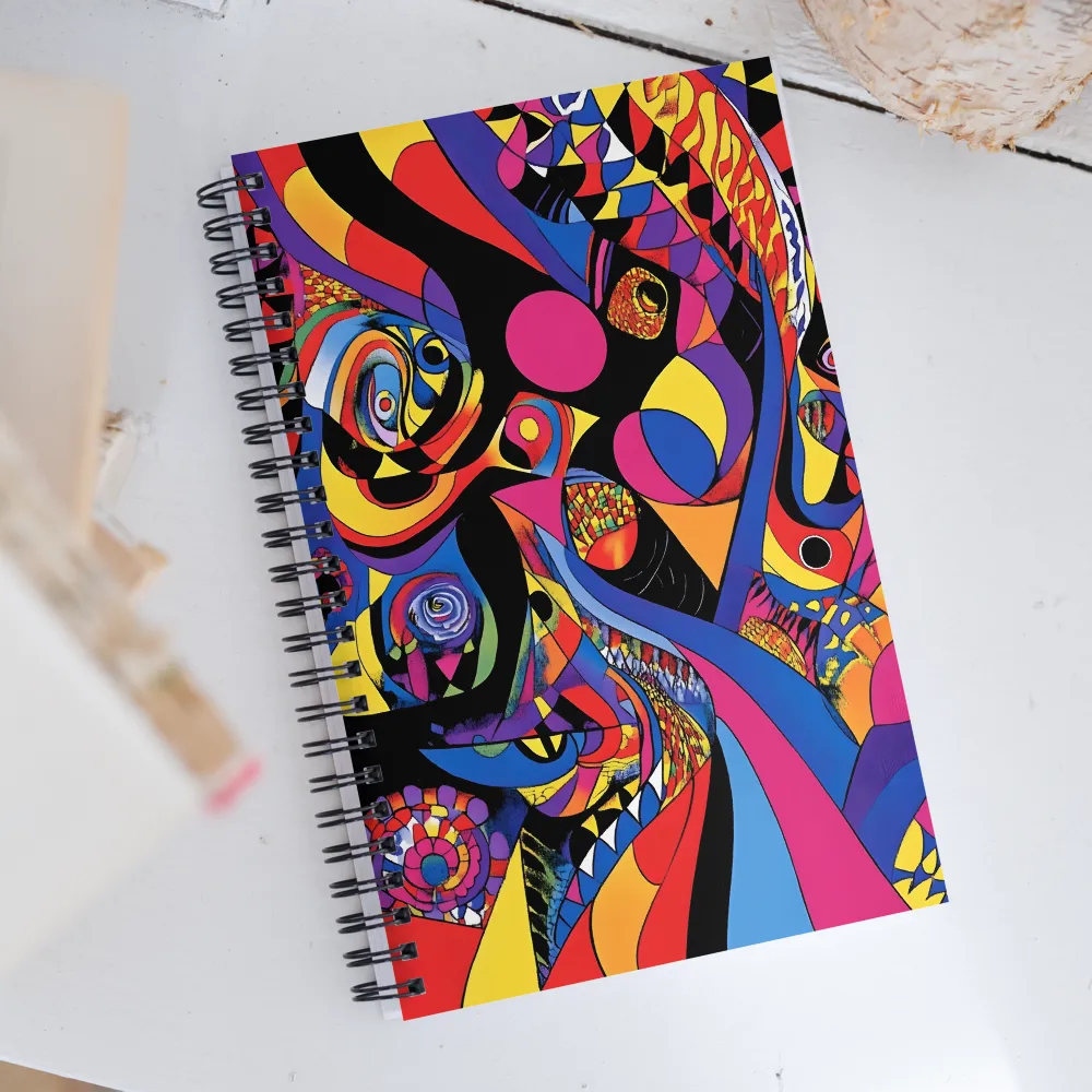 Vibrant Echoes of Geometry | Spiral Notebook