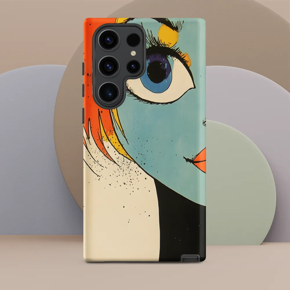 Vivid Expressions: A Portrait in Blue | Phone Case |  S23 Ultra | Tough Case | Matte