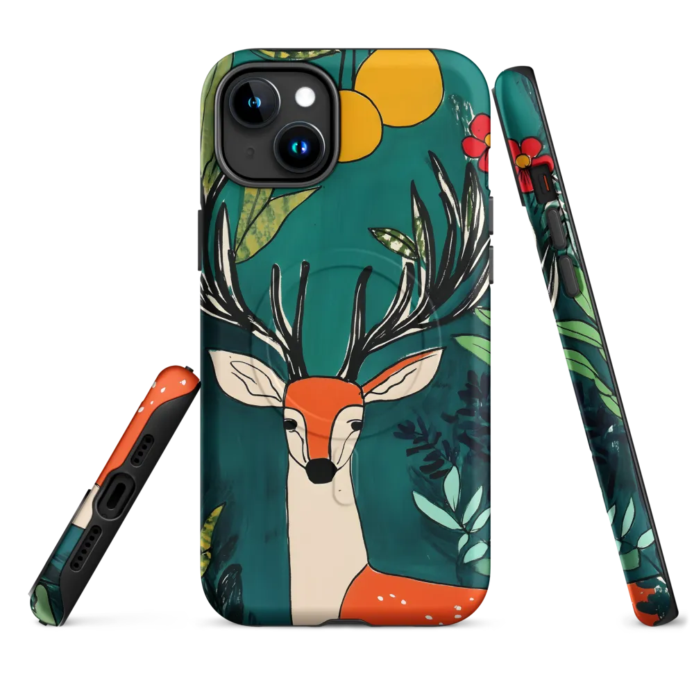 Nature's Embrace: The Majestic Deer | Phone Case |  15 Plus | MagSafe® Tough Case | Matte