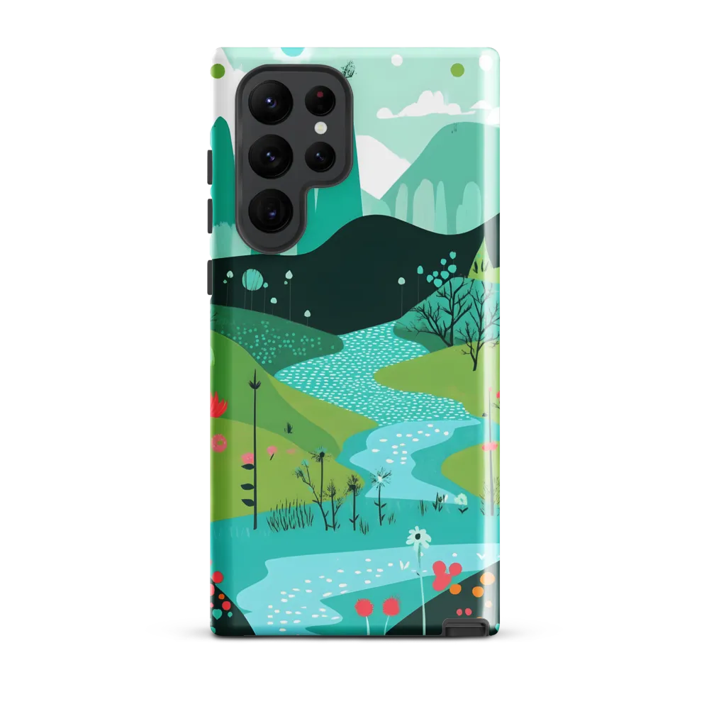 Whimsical River in a Lush Landscape
