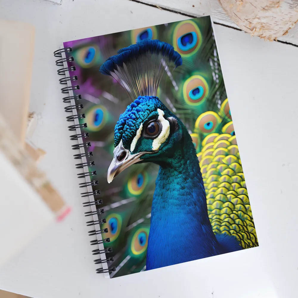 Regal Plumage: The Peacock's Splendor | Spiral Notebook