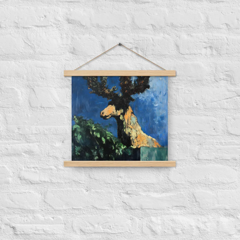 The Majestic Deer in Nature | Poster With Oak Wood Hanger | 14″×14″