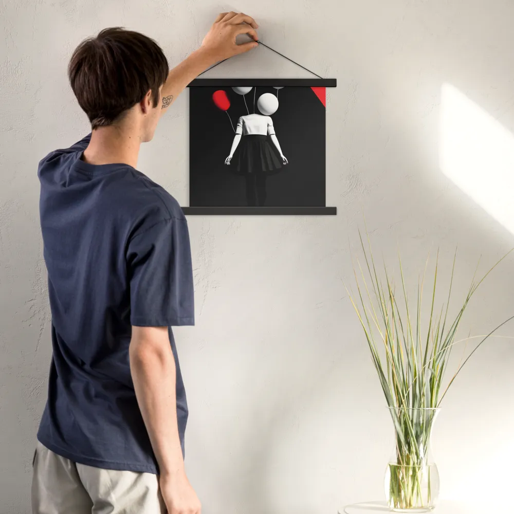 Suspended in Mystery | Poster With Black Wood Hanger | 14″×14″