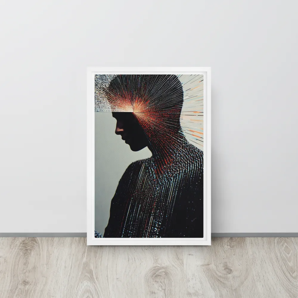 Radiant Reflection: An Abstract Journey of Thought | Canvas with White Frame | 12″×18″
