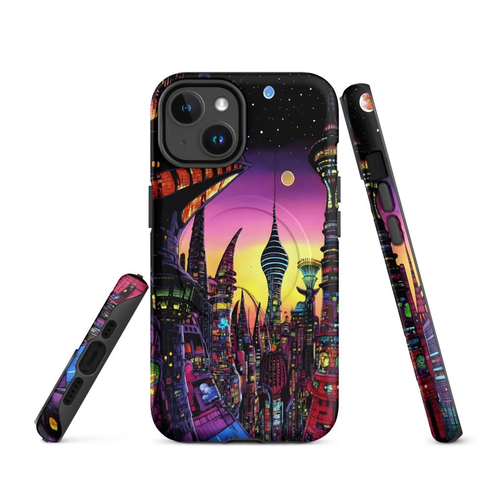 Futuristic Cityscape at Dusk | Phone Case |  14 | MagSafe® Tough Case | Matte