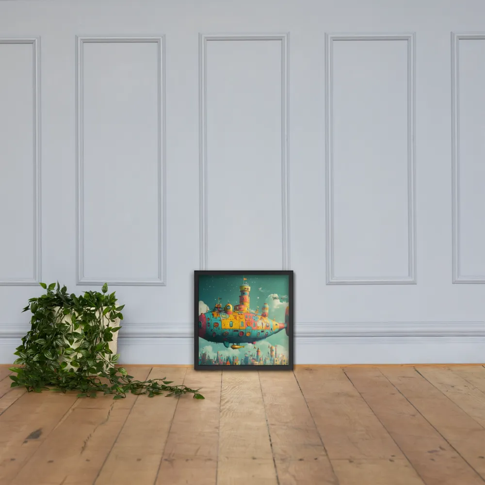 Submerged Dreams: A Whimsical Voyage | Poster with Black Frame | 16″×16″