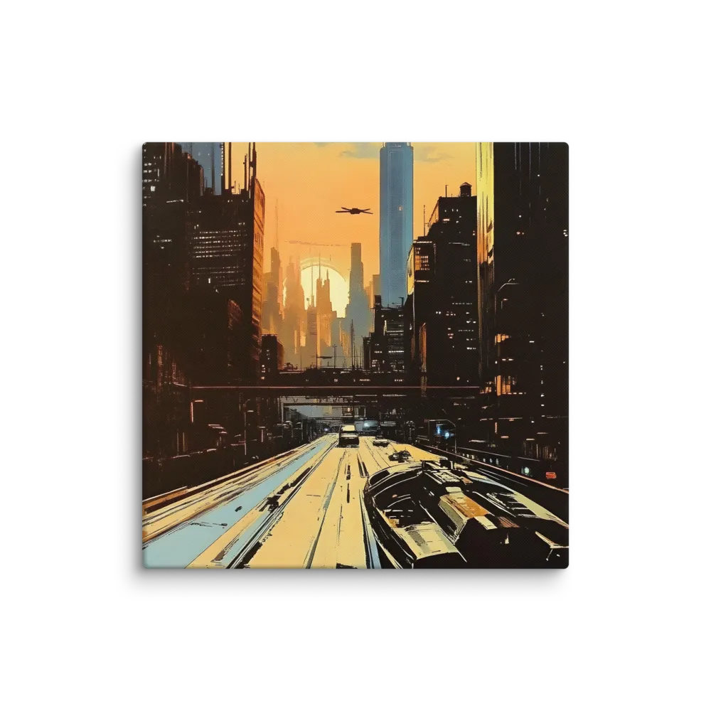 Metro Nexus: A Futuristic Cityscape | Canvas | 32″×32″