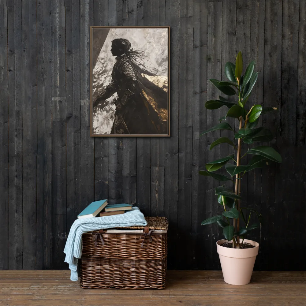 The Silhouette of Valor | Canvas with Brown Frame | 20″×28″