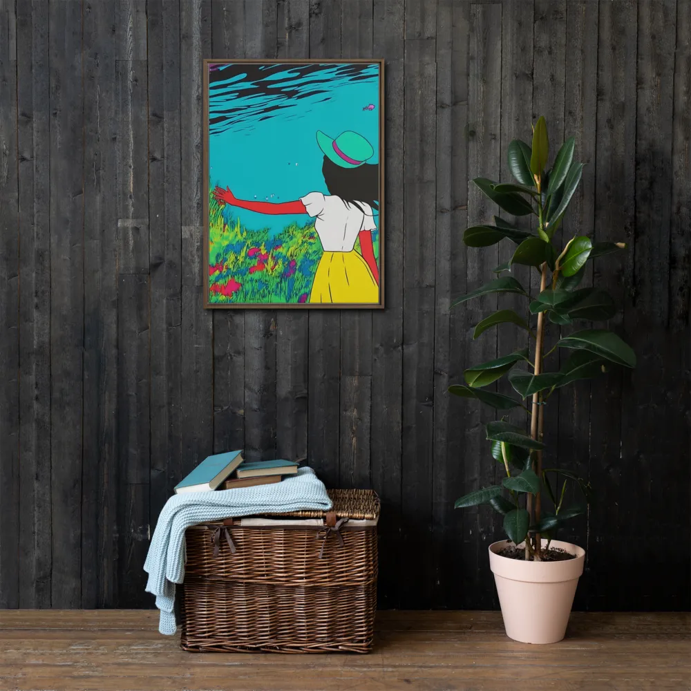 Whimsical Encounter | Canvas with Brown Frame | 20″×28″