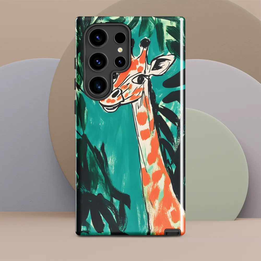 Curious Giraffe in Lush Greenery | Phone Case |  S24 Ultra | Tough Case | Glossy