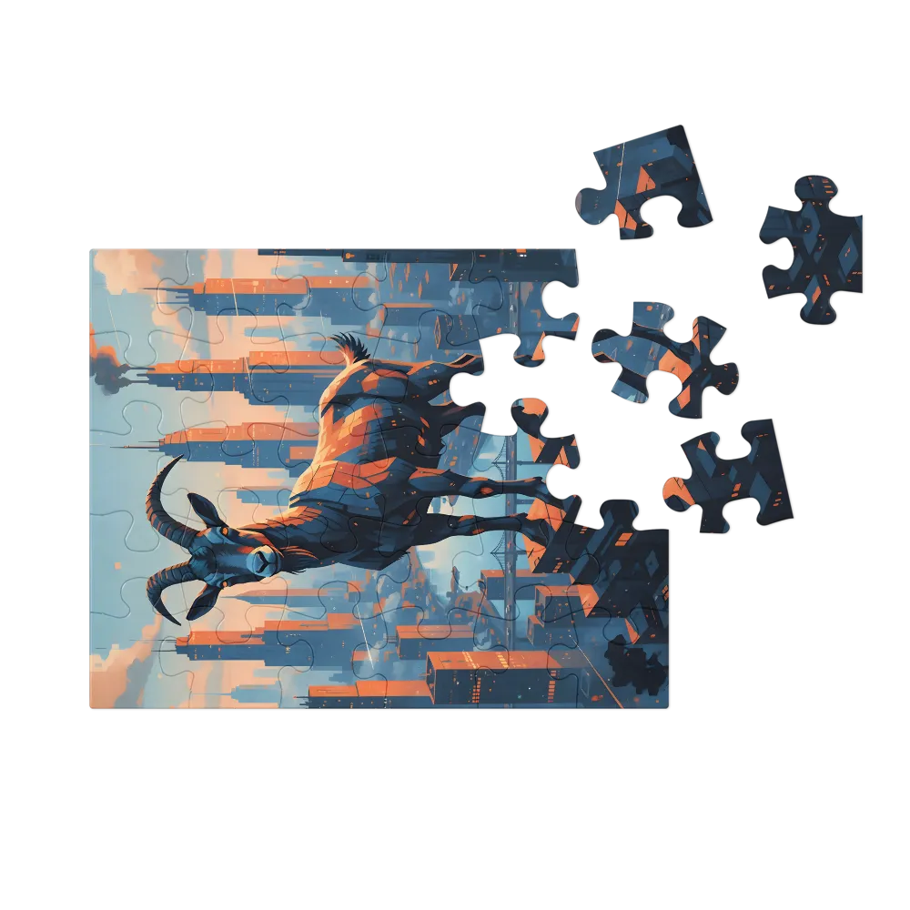 Skyline Goat 
 Jigsaw Puzzle in Tin Box