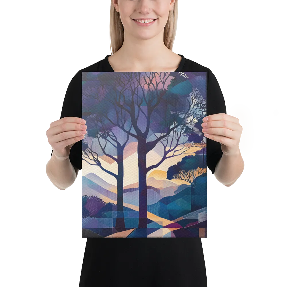 Tranquil Geometry: A Journey Through Color | Canvas | 12″×16″