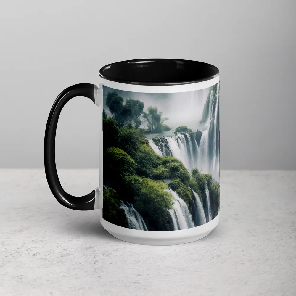 Dramatic Waterfalls in Lush Landscape | Mug
