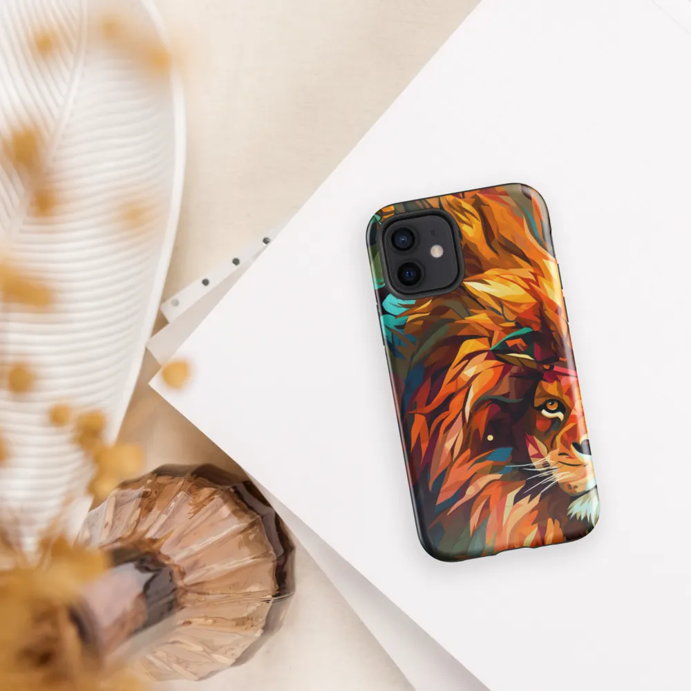 Majestic Gaze: The Polygonal Lion