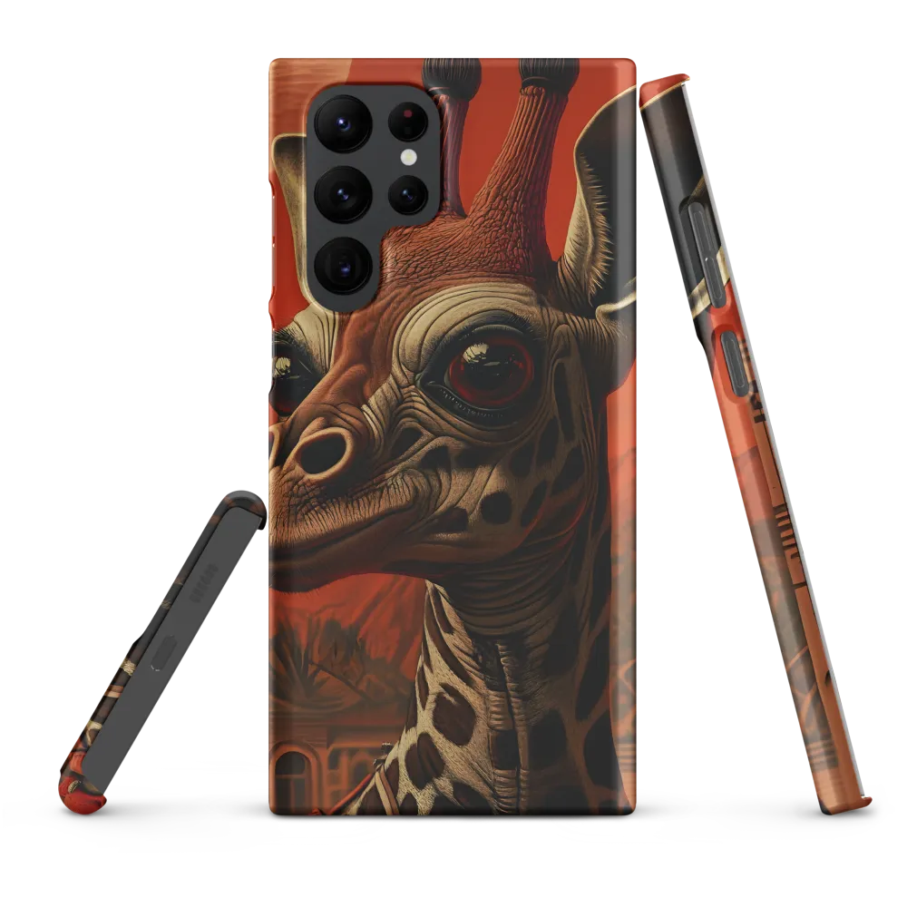 Whimsical Giraffe in an Orange Dreamscape