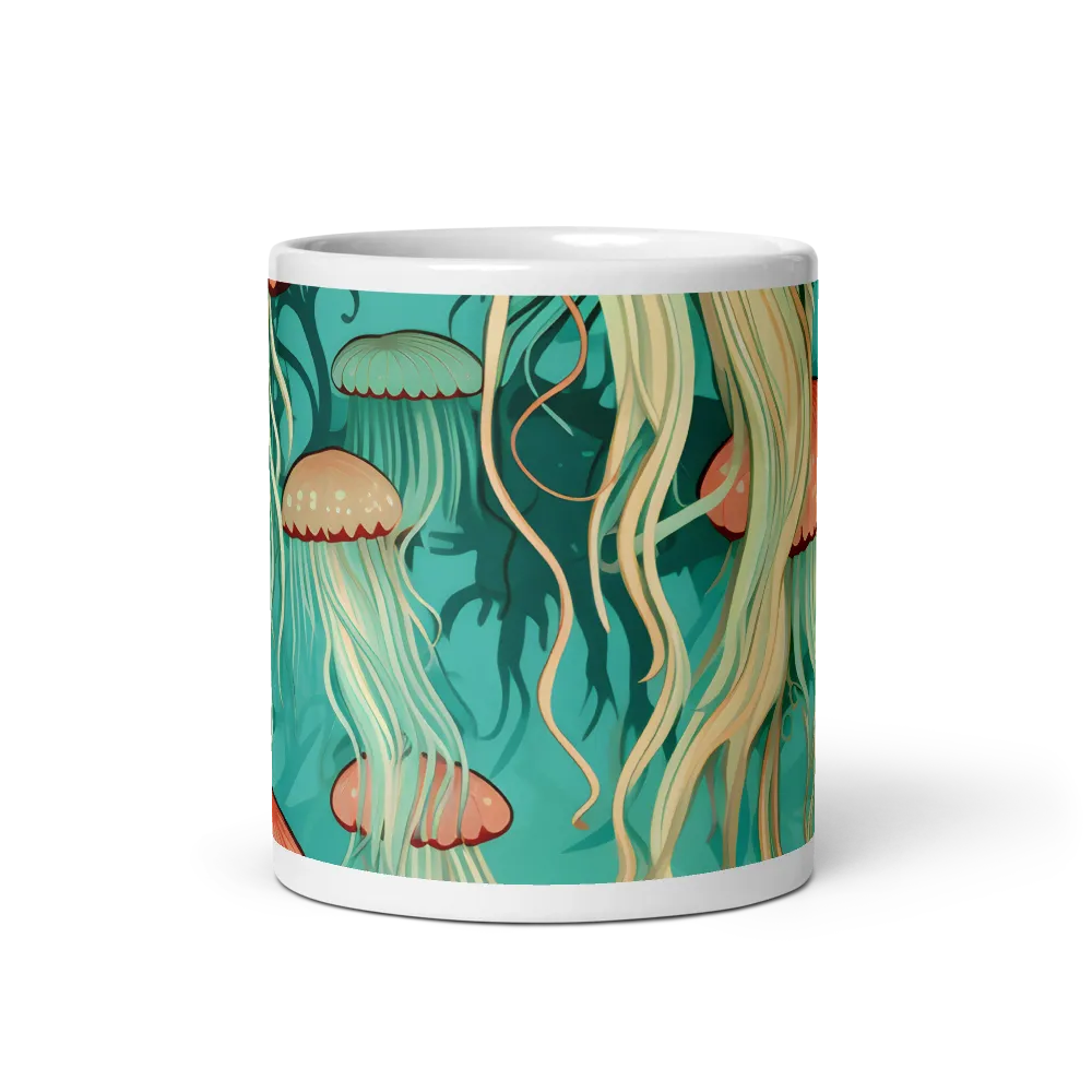 Ethereal Dance of Jellyfish | Mug with White inside | 11 oz