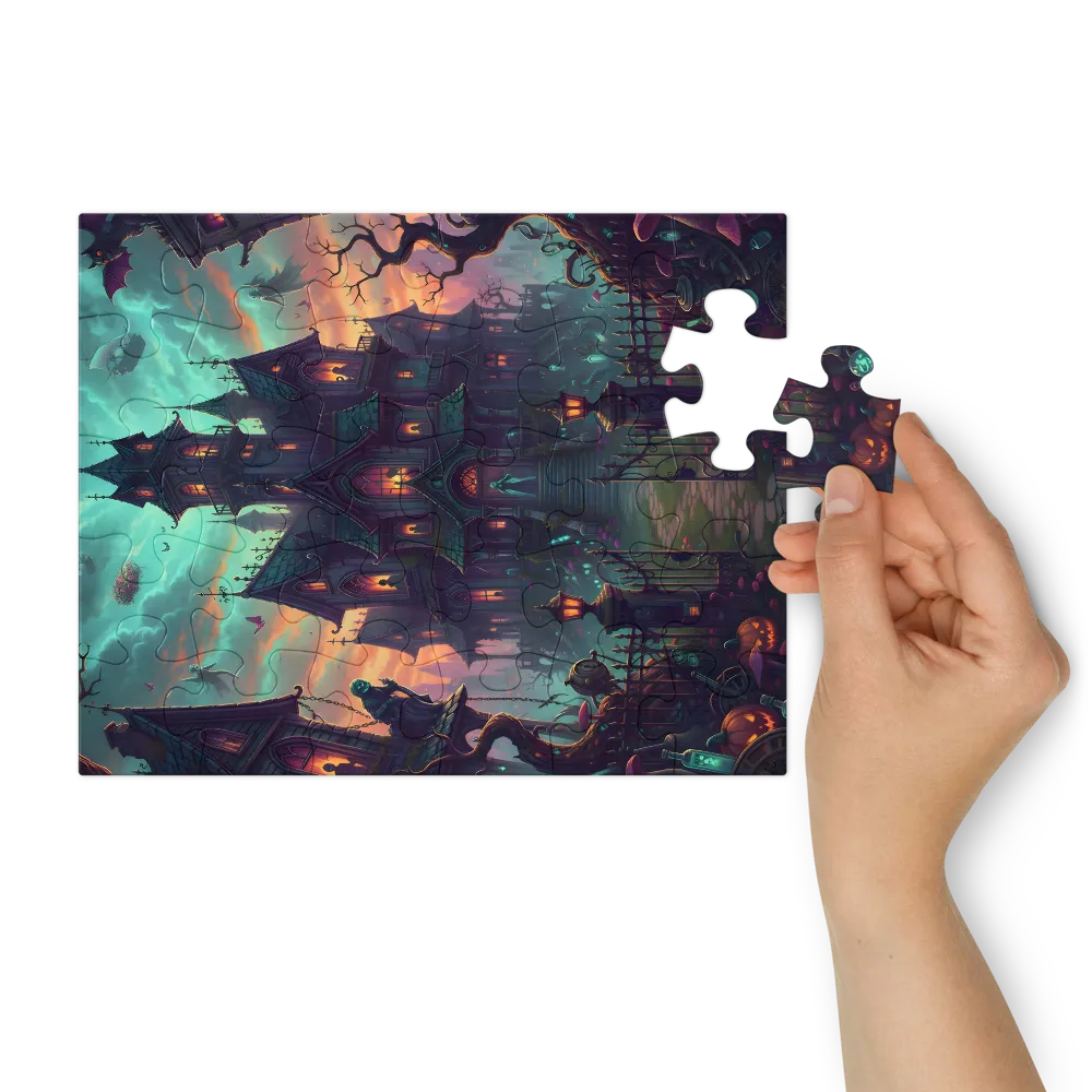 Haunted Manor at Twilight 
 Jigsaw Puzzle in Tin Box
