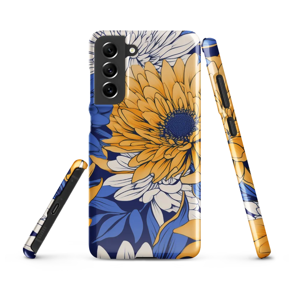 Floral Harmony in Blue and Yellow