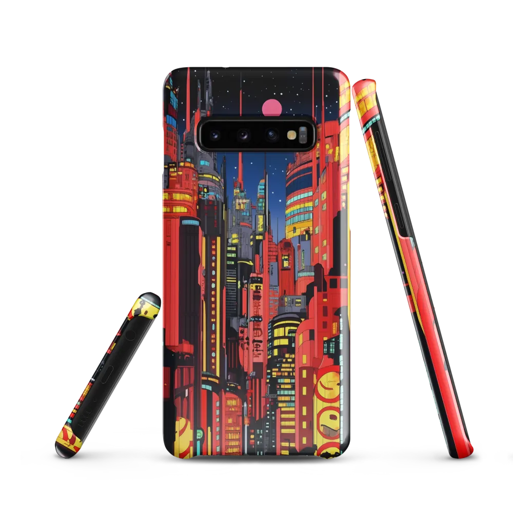 Neon Dreams: A Cyberpunk Cityscape | Phone Case |  S10 | Snap Case | Glossy