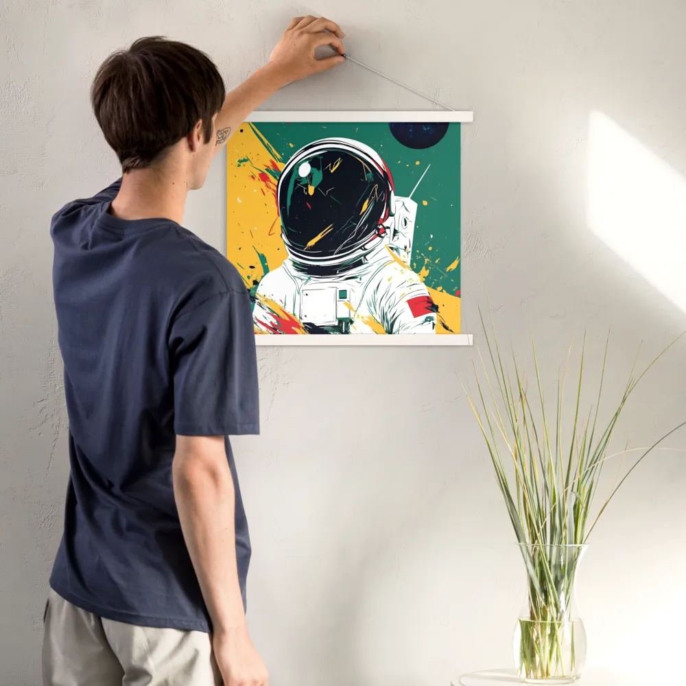 Galactic Explorer: A Modern Odyssey | Poster With White Wood Hanger | 18″×18″