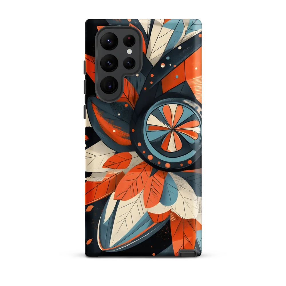 Floral Symphony in Orange and Teal