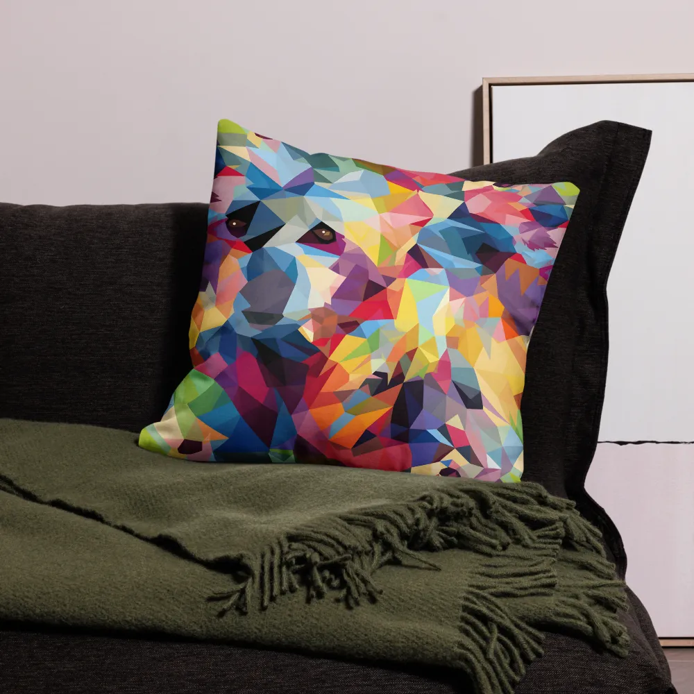 Playful Geometry: The Bear's Face | Pillow | 22″×22″