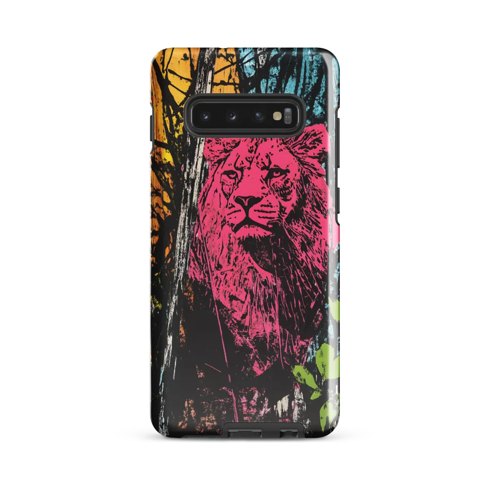 Fierce Vibrance: The Pink Lion | Phone Case |  S10 Plus | Tough Case | Glossy