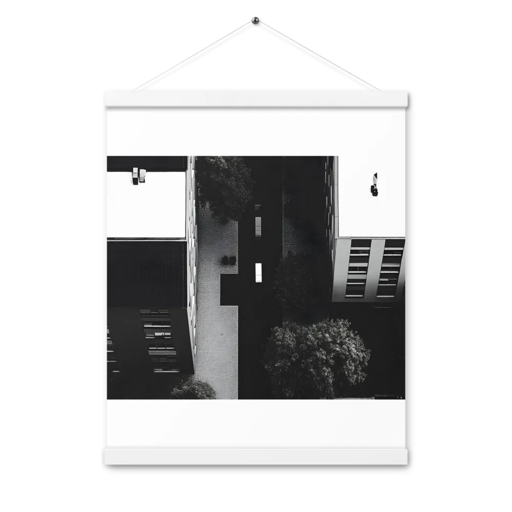 Urban Serenity from Above | Poster With White Wood Hanger | 16″×20″