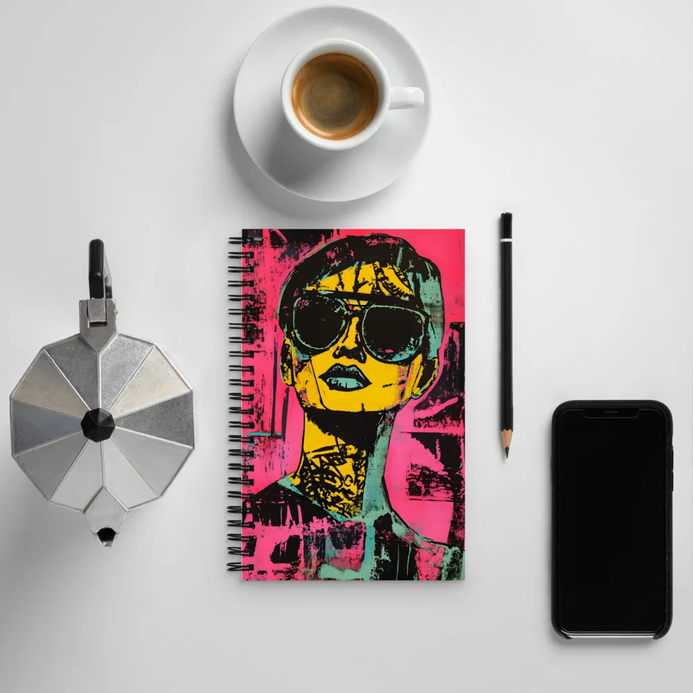 Confident Portrait in Neon Colors | Spiral Notebook