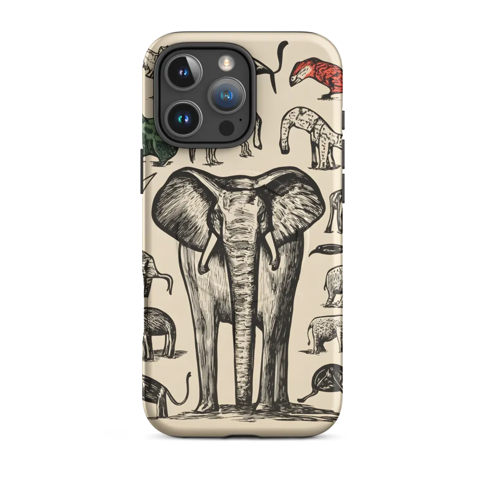 Whimsical Wildlife: A Linocut Journey | Phone Case |  16 Pro Max | MagSafe® Tough Case | Matte