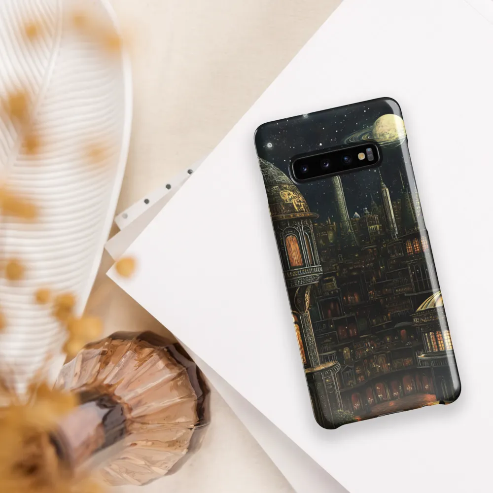 Celestial Enigma: A Surreal Cityscape | Phone Case |  S10 Plus | Snap Case | Glossy