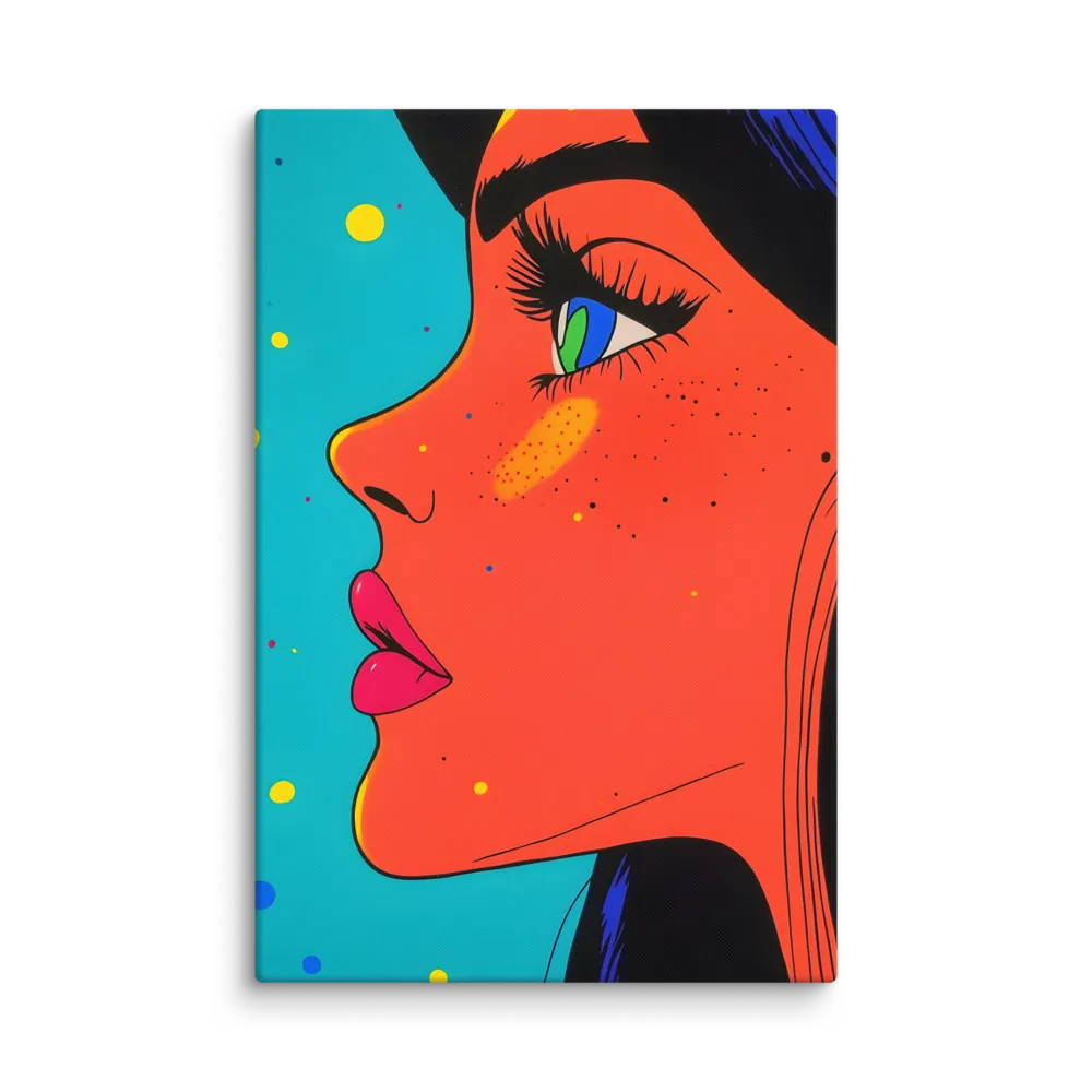 Vibrant Feminine Profile in Pop Art | Canvas | 32″×48″