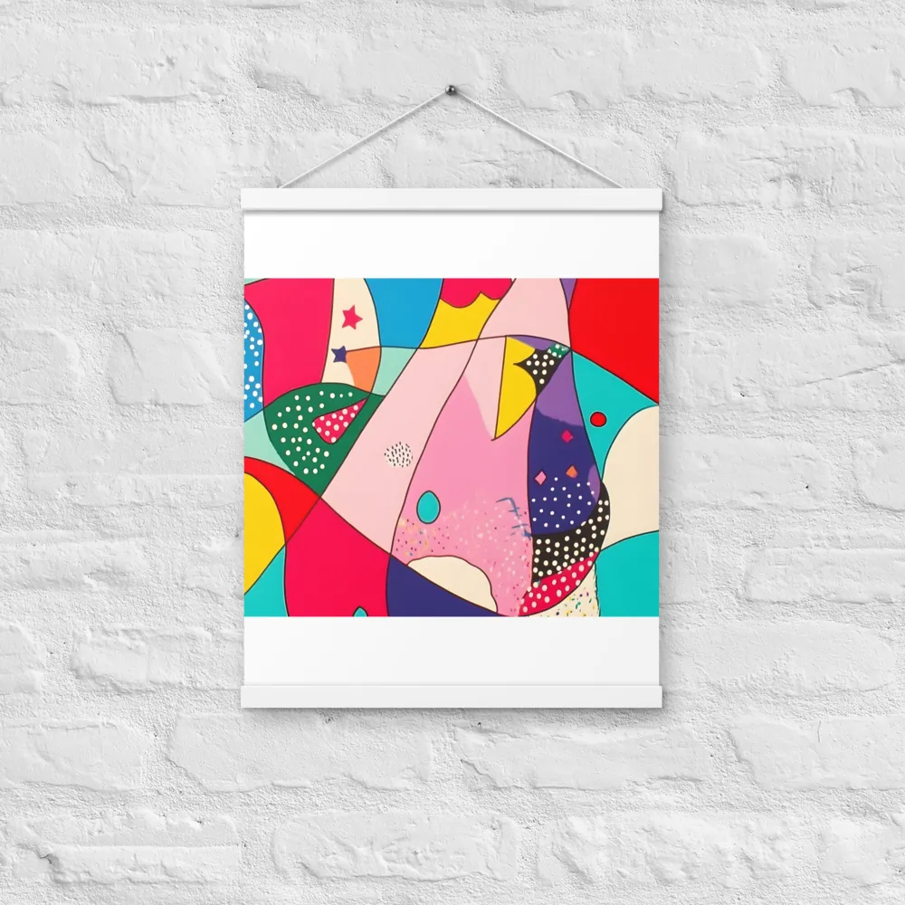 Playful Geometry in Color | Poster With White Wood Hanger | 16″×20″