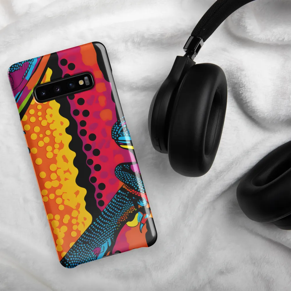 Colorful Encounters: The Playful Geckos | Phone Case |  S10 Plus | Snap Case | Glossy