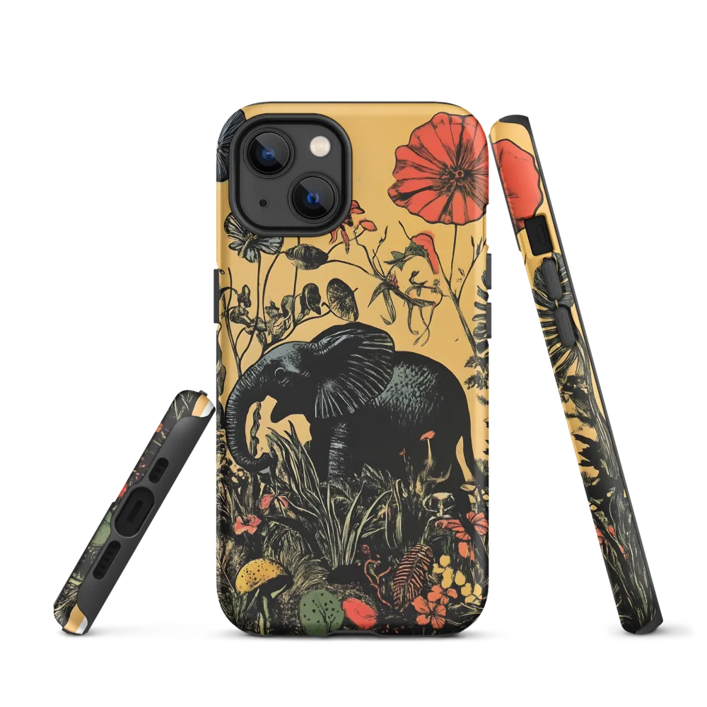 Floral Majesty: The Elephant's Sanctuary | Phone Case |  13 | Tough Case | Matte
