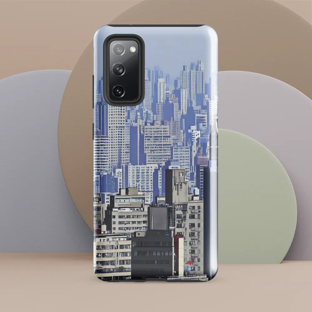 Urban Symphony: A Cityscape in Blues and Grays | Phone Case |  S20 FE | Tough Case | Glossy