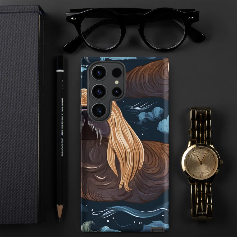 Whimsical Walruses in Deep Blue