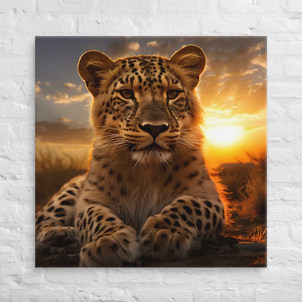 Regal Presence: The Leopard at Sunset | Canvas | 36″×36″