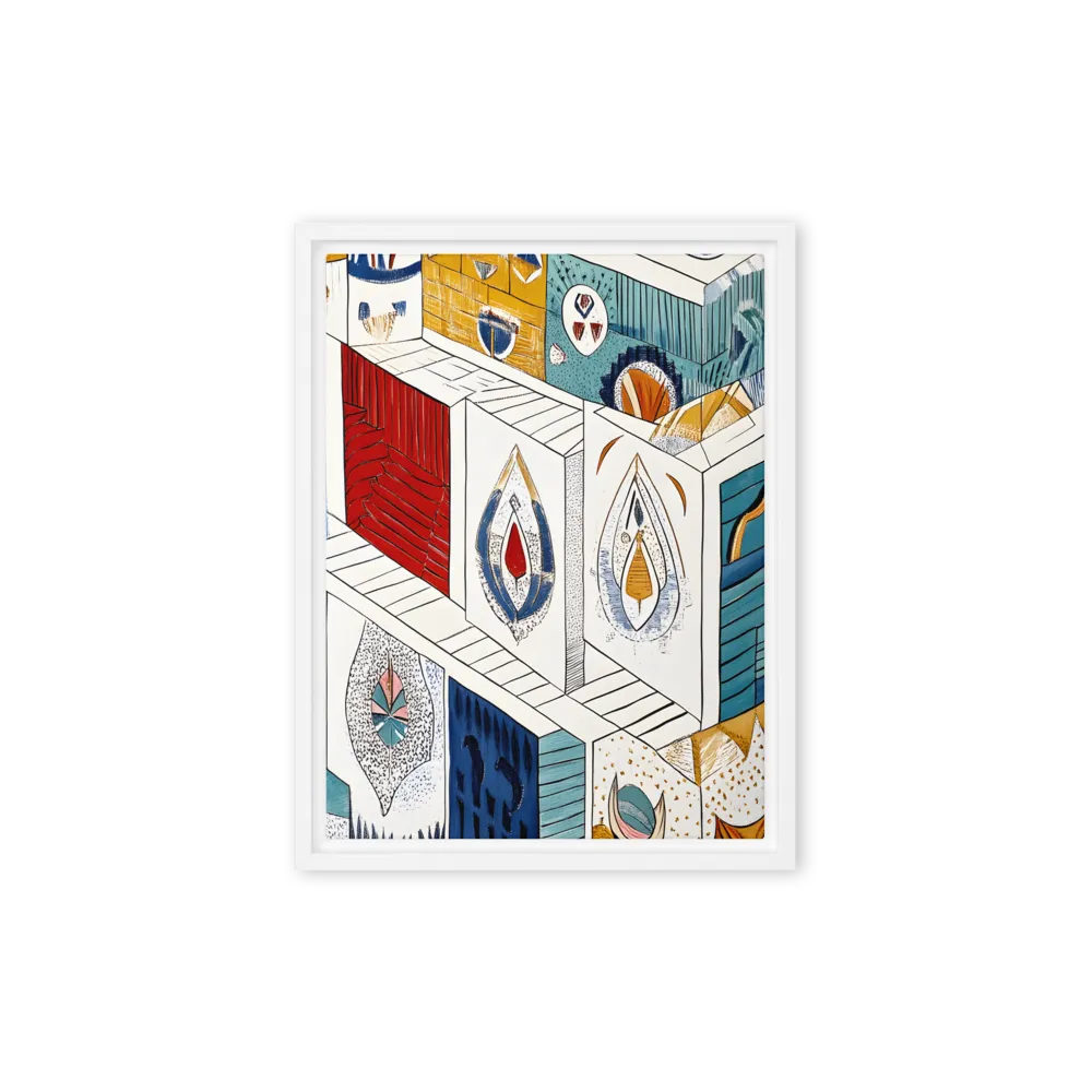 Symphony of Geometric Harmony | Canvas with White Frame | 9″×12″