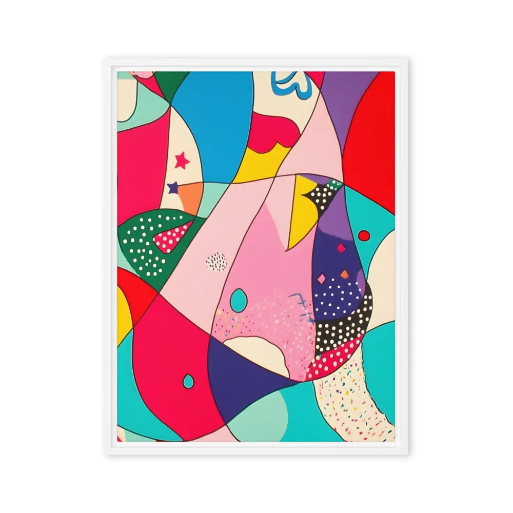 Playful Geometry in Color | Canvas with White Frame | 24″×32″