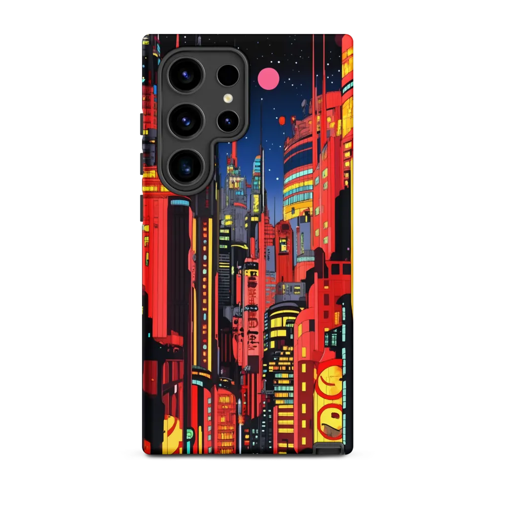 Neon Dreams: A Cyberpunk Cityscape | Phone Case |  S24 Ultra | Tough Case | Matte