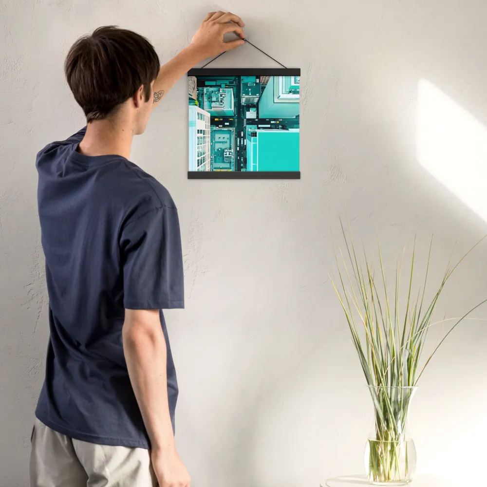 Urban Geometry: Aerial Perspective | Poster With Black Wood Hanger | 12″×12″