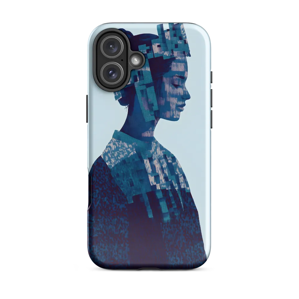 Digital Portrait in Abstract Blue