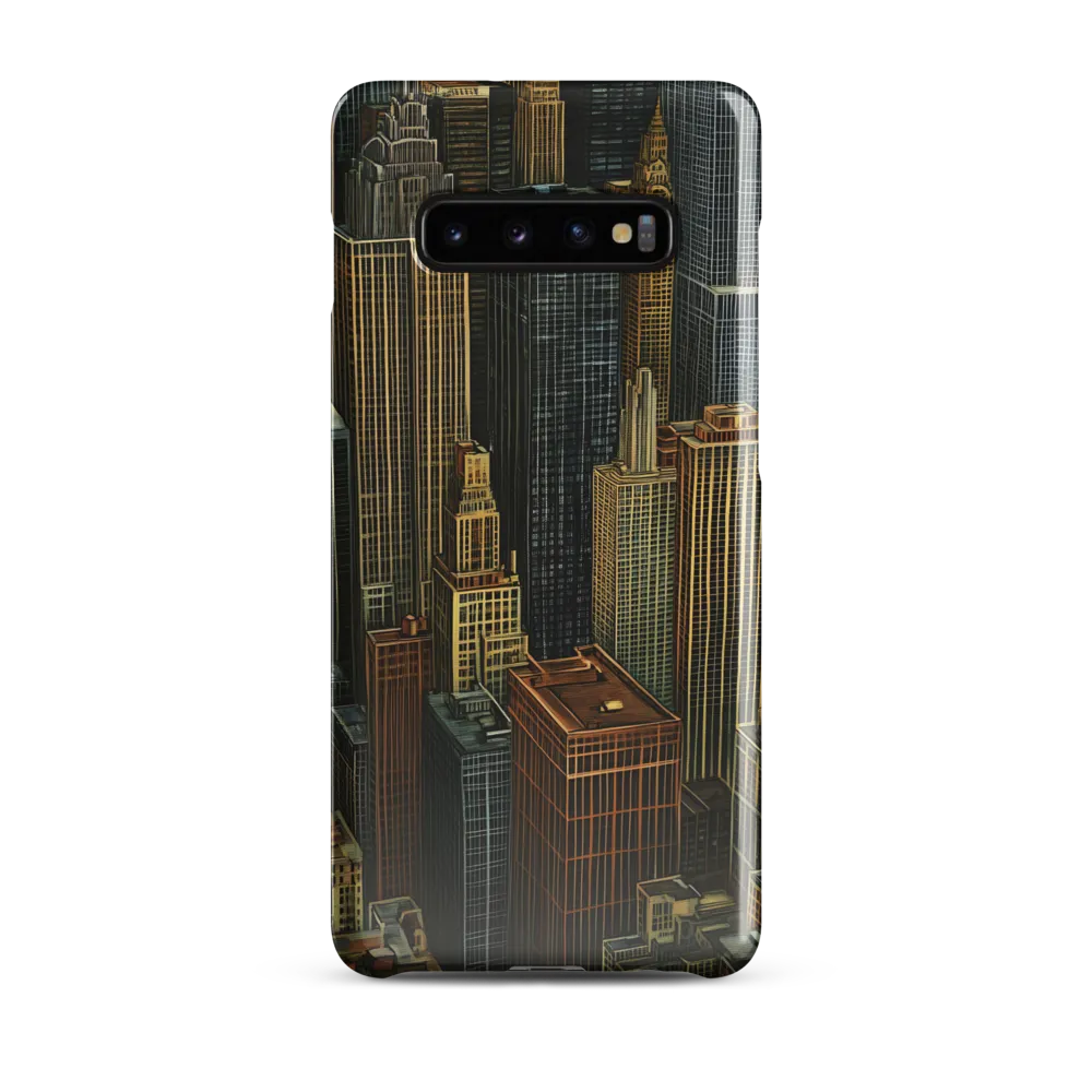 Urban Elegance: A Golden Cityscape | Phone Case |  S10 Plus | Snap Case | Glossy