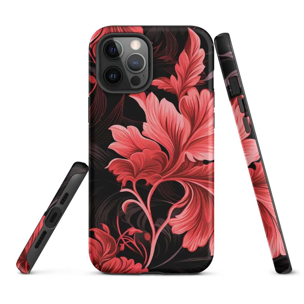 Tropical Elegance in Red | Phone Case |  12 Pro Max | Tough Case | Matte