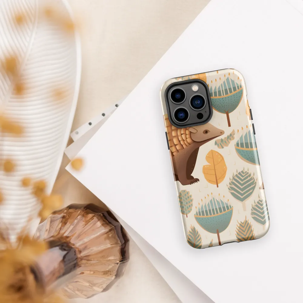 Pangolins in a Whimsical Habitat | Phone Case |  14 Pro Max | Tough Case | Glossy
